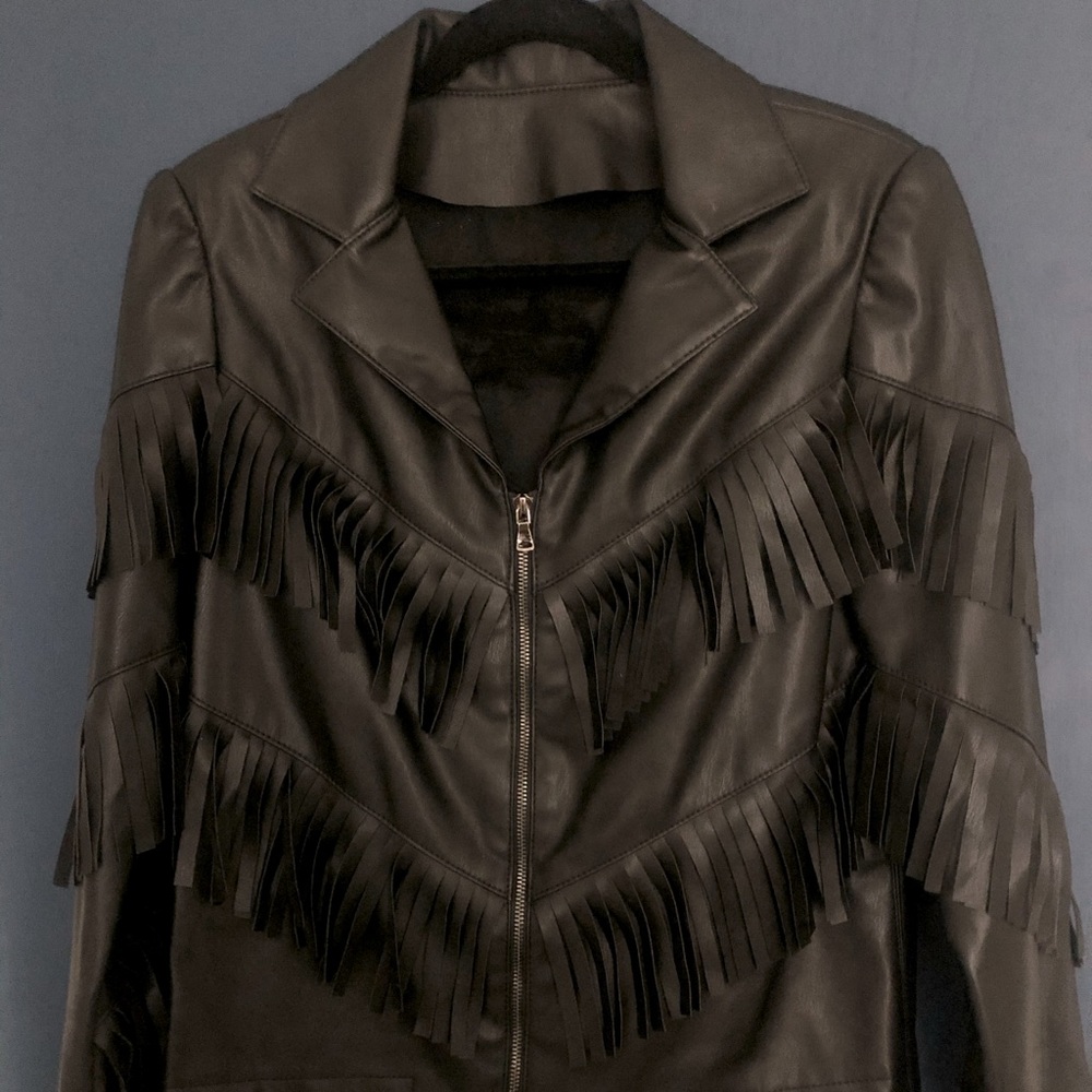 Fringe Pleather Jacket